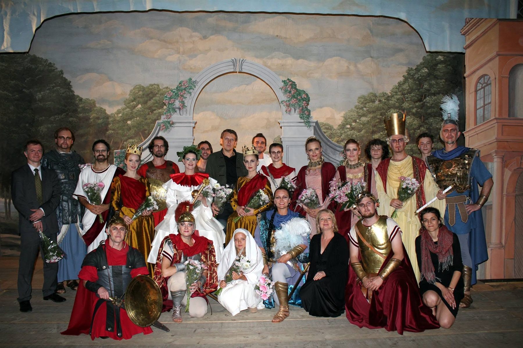 The cast of Costanza e Fortezza with Peter Dombrovský