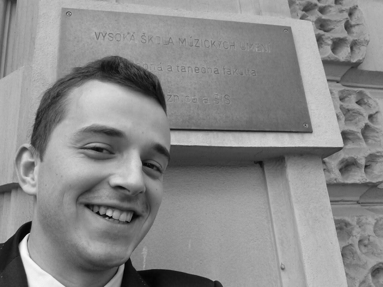 Peter Dombrovský as a graduate of the Academy of Performing Arts in Bratislava
